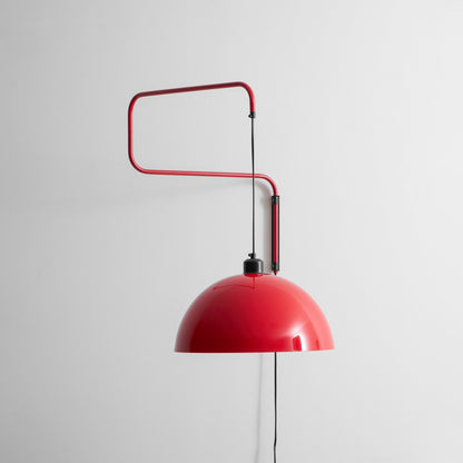 Geometrische Wandlamp Plug-In met Dimfunctie – Rood & Zwart Metalen Design – 3 Maten S/M/L