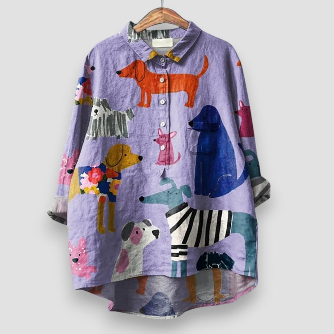 Dames Blouse Met Print Regular Fit - StudioMarella
