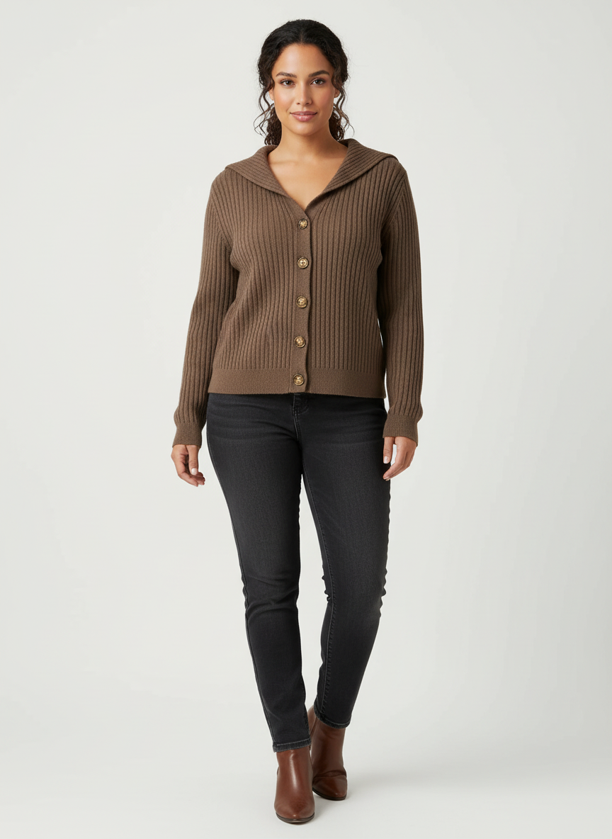 Geribd Cropped Vest met Knopen | Dames Vest 3