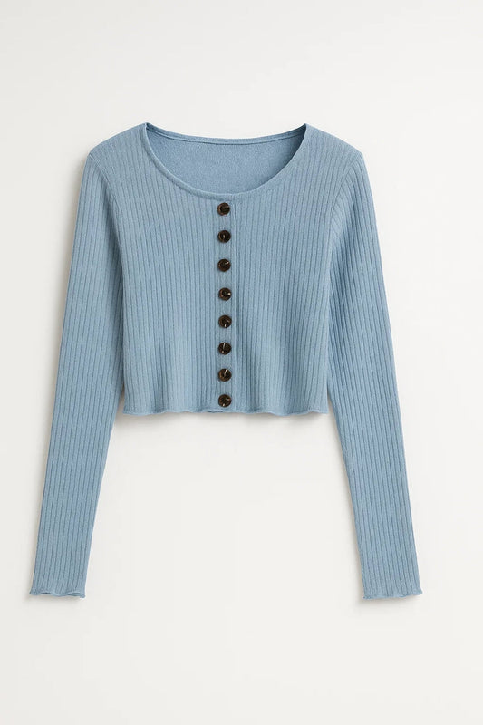 Vrouwen Top Cropped met Knopen Zomer Comfortabel - StudioMarella