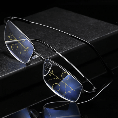 Intelligente Progressieve Leesbril met Zelftonende Glazen en Blauwe Lichtfilter