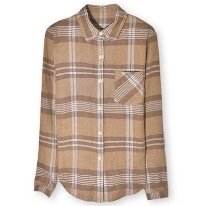 Vrouwelijke Checkered Bloes Casual Stijl