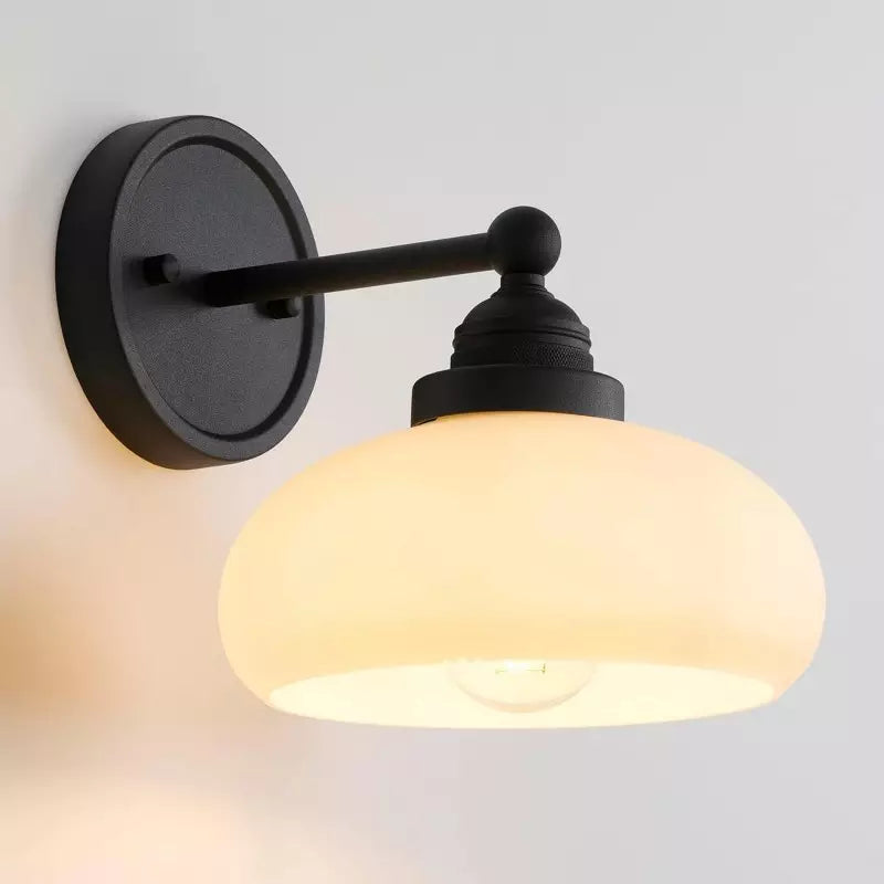 Vintage Wandlamp Melkwit Glas Industriële Stijl Verlichting Slaapkamer Gang