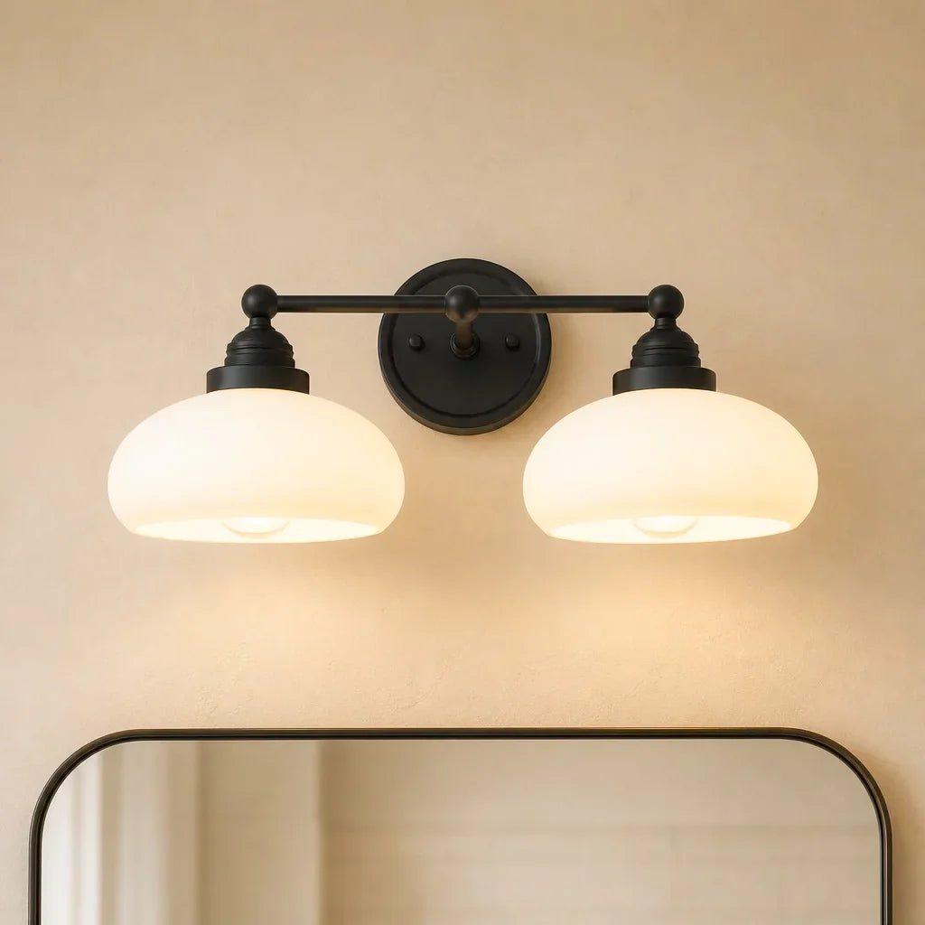 Vintage Wandlamp Melkwit Glas Industriële Stijl Verlichting Slaapkamer Gang