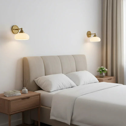 Vintage Wandlamp Melkwit Glas Industriële Stijl Verlichting Slaapkamer Gang