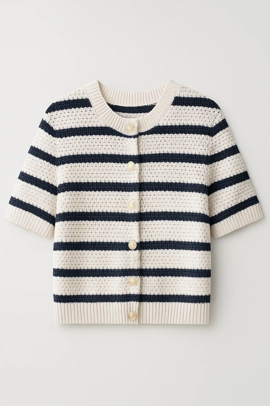 Dames Vest Kort Model Gebreid met Knoopsluiting Casual