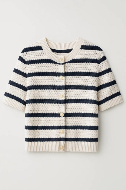 Dames Vest Kort Model Gebreid met Knoopsluiting Casual