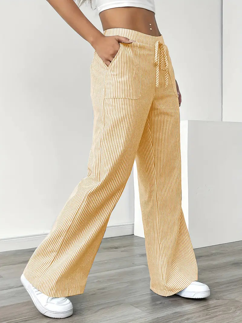 Gestreepte Flared Broek | Pantalon Dames met Zakken 6
