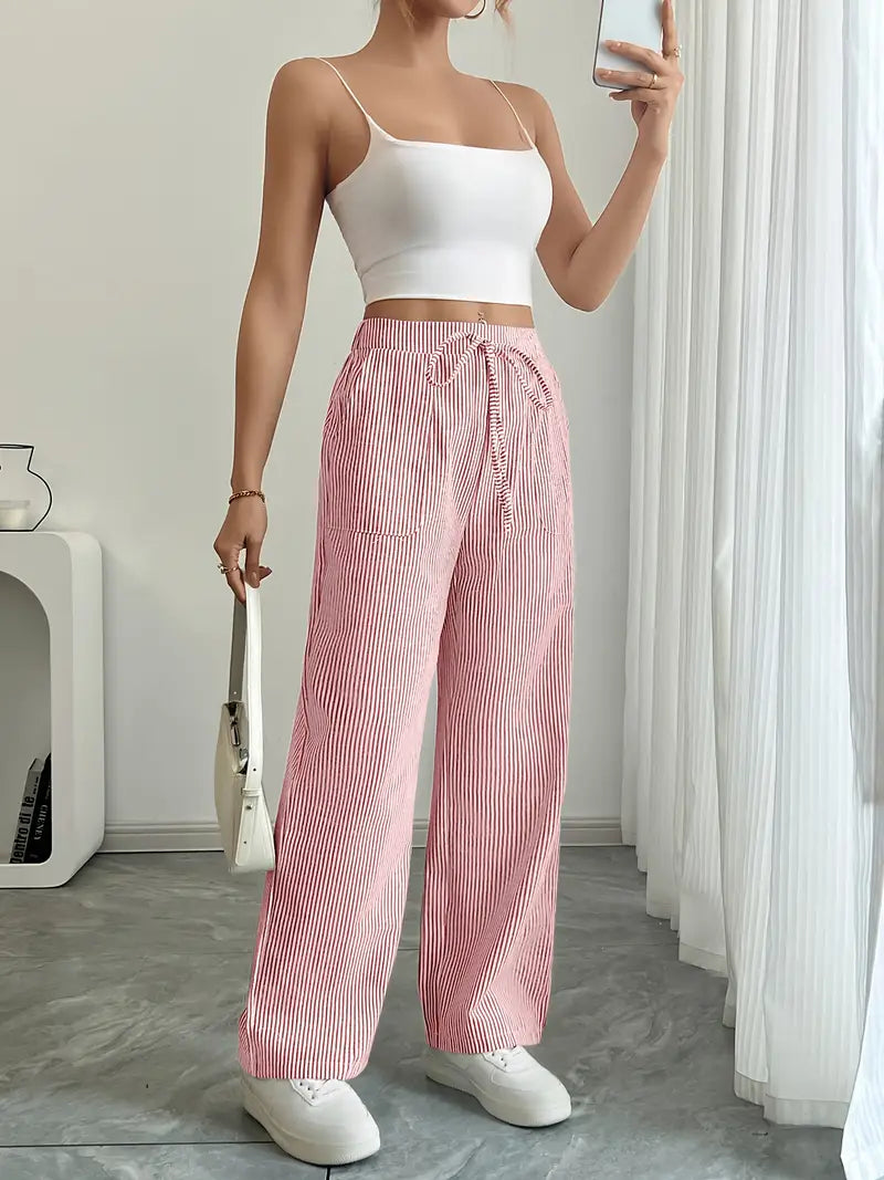 Gestreepte Flared Broek | Pantalon Dames met Zakken 7