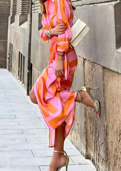 Gestreepte Wikkeljurk Dames | Tijdloze Elegantie 6