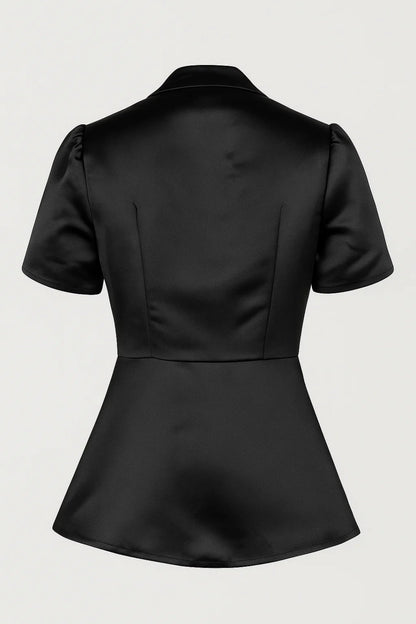 Dames Blazer Korte Mouwen Peplum Stijl met Knopen