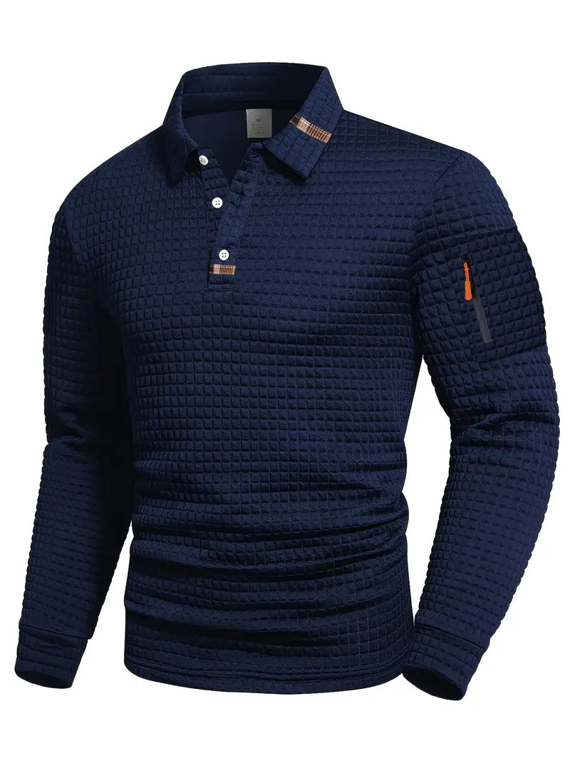 Warme Polo Heren Trui Gewatteerd voor Winter - StudioMarella