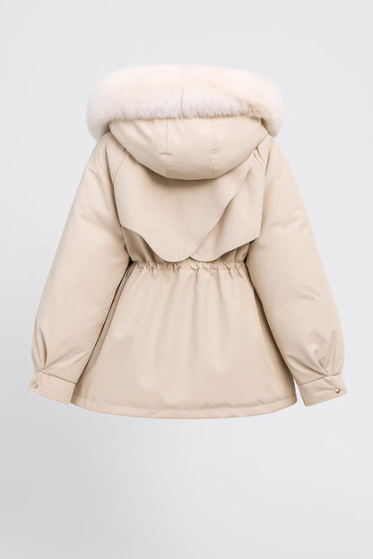Korte Winterjas met Capuchon Warm en Verstelbaar