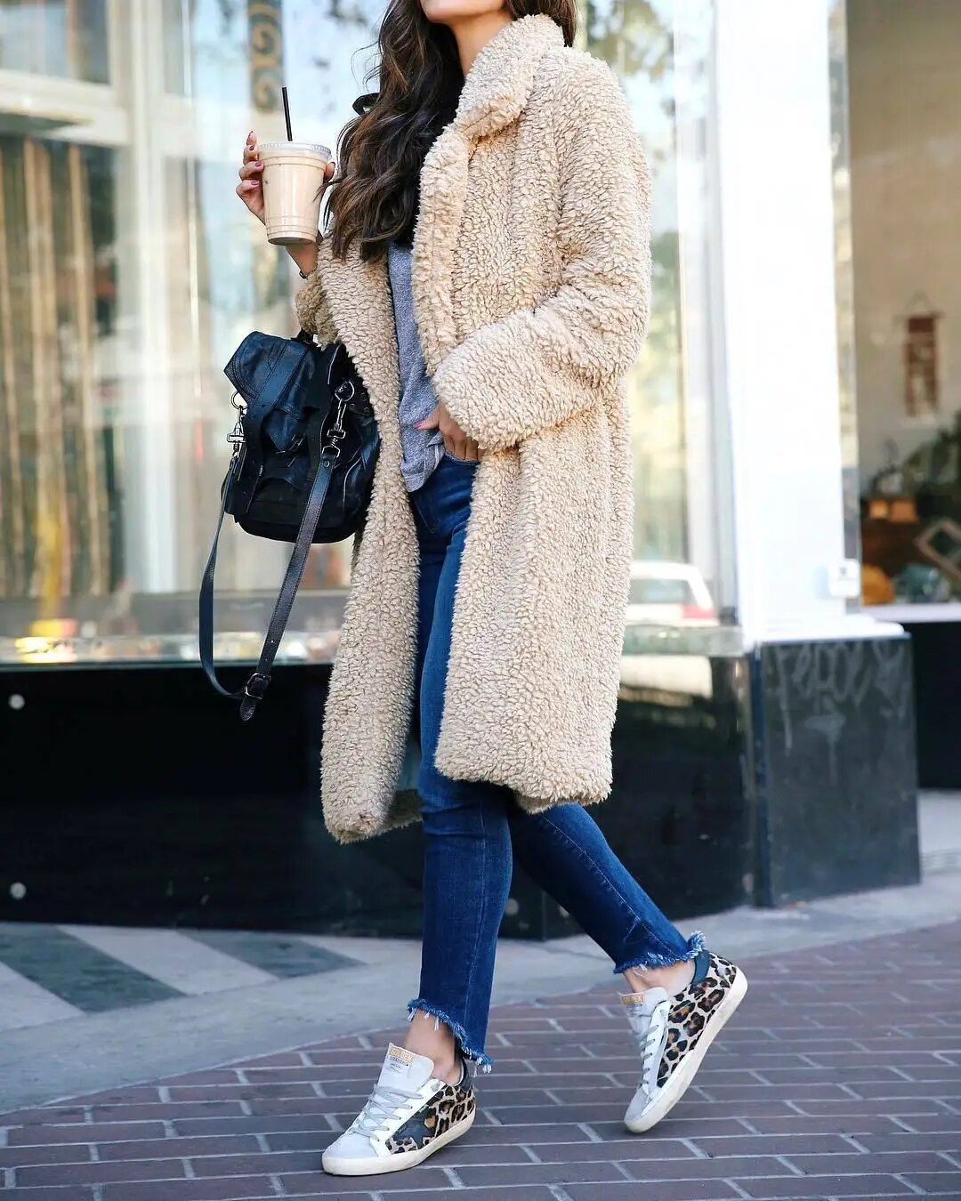 Lange Fleece Jas Warm en Stijlvol voor Vrouw - StudioMarella