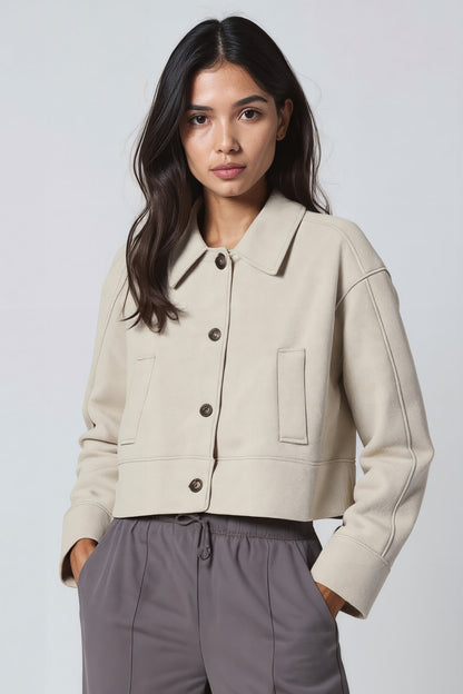 Korte Damesjas Met Knopen Casual Stijl - StudioMarella