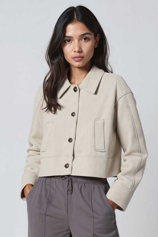 Korte Damesjas Met Knopen Casual Stijl - StudioMarella