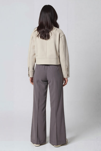 Korte Damesjas Met Knopen Casual Stijl