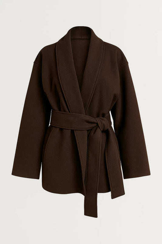Damesjas Kort Oversized met Ceintuur Elegant - StudioMarella