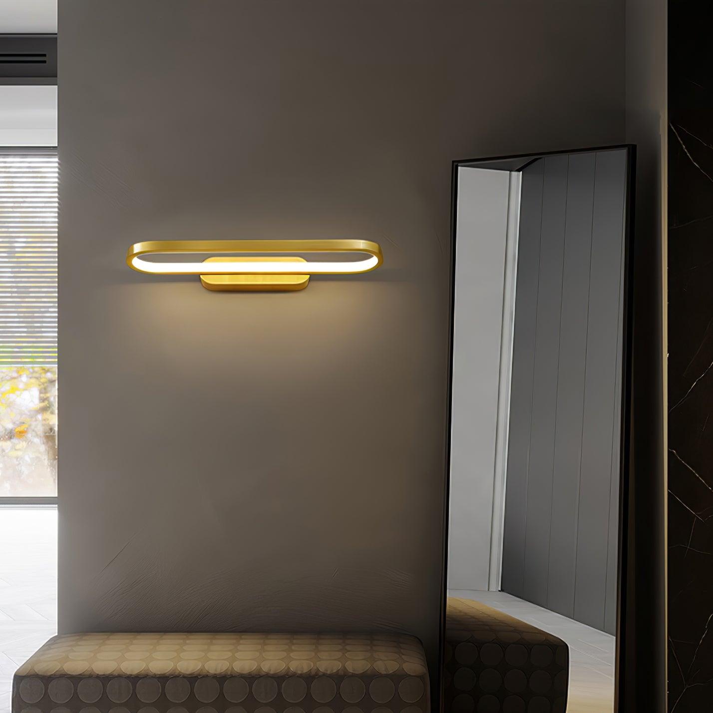 Wandlamp LED Messing Acryl Ovaal 40cm Warm Neutraal Koel Wit Badkamer Woonkamer
