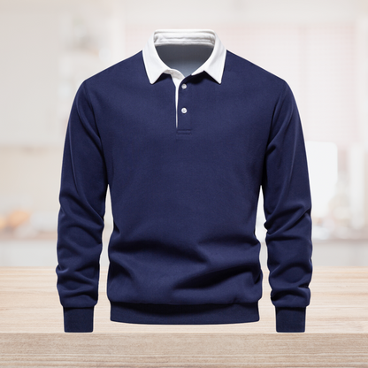 Heren Polo Shirt Lange Mouwen Klassieke Stijl - StudioMarella