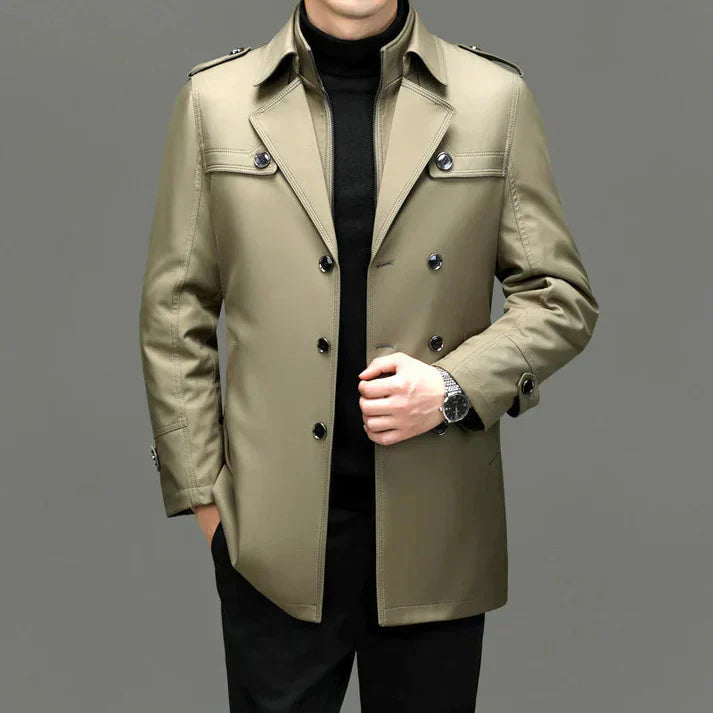 Lange Trenchcoat voor Mannen Elegant en Chic - StudioMarella