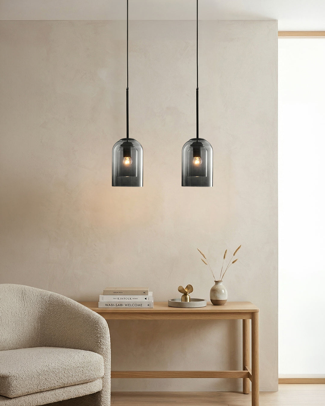 Glazen Hanglamp Ginza met Gebogen Vorm en Zachte Sfeerverlichting Warm Wit – E27 Fitting Inclusief Dimbare Compatibiliteit