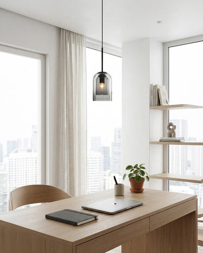 Glazen Hanglamp Ginza met Gebogen Vorm en Zachte Sfeerverlichting Warm Wit – E27 Fitting Inclusief Dimbare Compatibiliteit