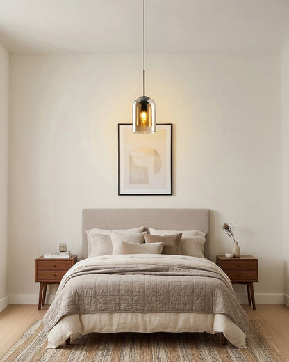 Glazen Hanglamp Ginza met Gebogen Vorm en Zachte Sfeerverlichting Warm Wit – E27 Fitting Inclusief Dimbare Compatibiliteit