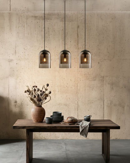 Glazen Hanglamp Ginza met Gebogen Vorm en Zachte Sfeerverlichting Warm Wit – E27 Fitting Inclusief Dimbare Compatibiliteit