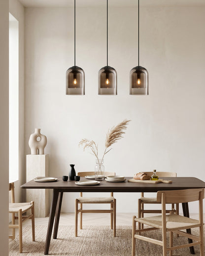 Glazen Hanglamp Ginza met Gebogen Vorm en Zachte Sfeerverlichting Warm Wit – E27 Fitting Inclusief Dimbare Compatibiliteit