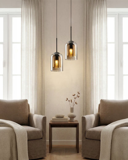 Glazen Hanglamp Ginza met Gebogen Vorm en Zachte Sfeerverlichting Warm Wit – E27 Fitting Inclusief Dimbare Compatibiliteit