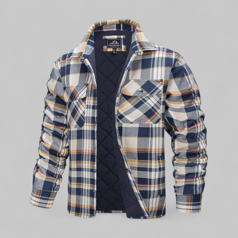 Elegante geruite jas met voering