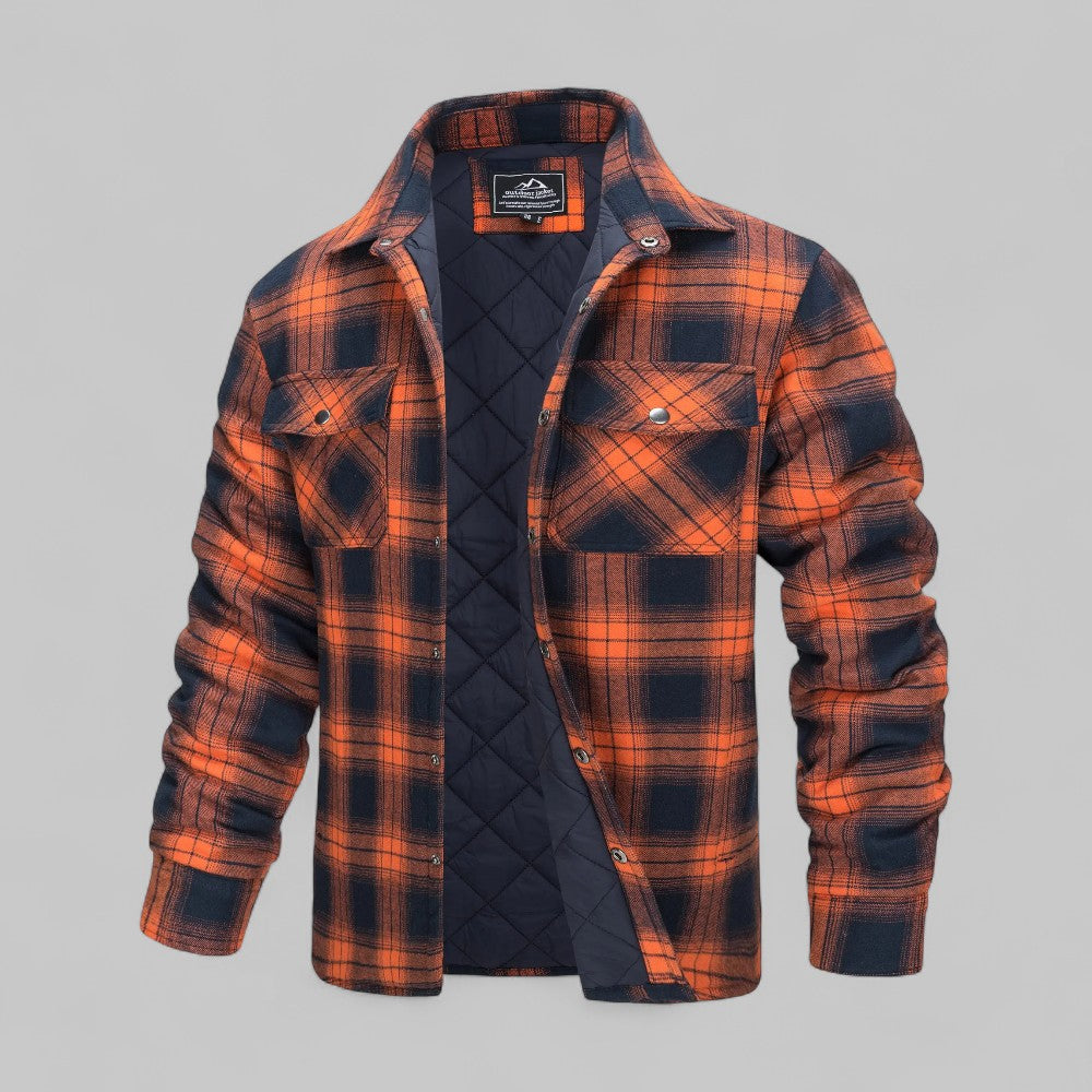 Elegante geruite jas met voering