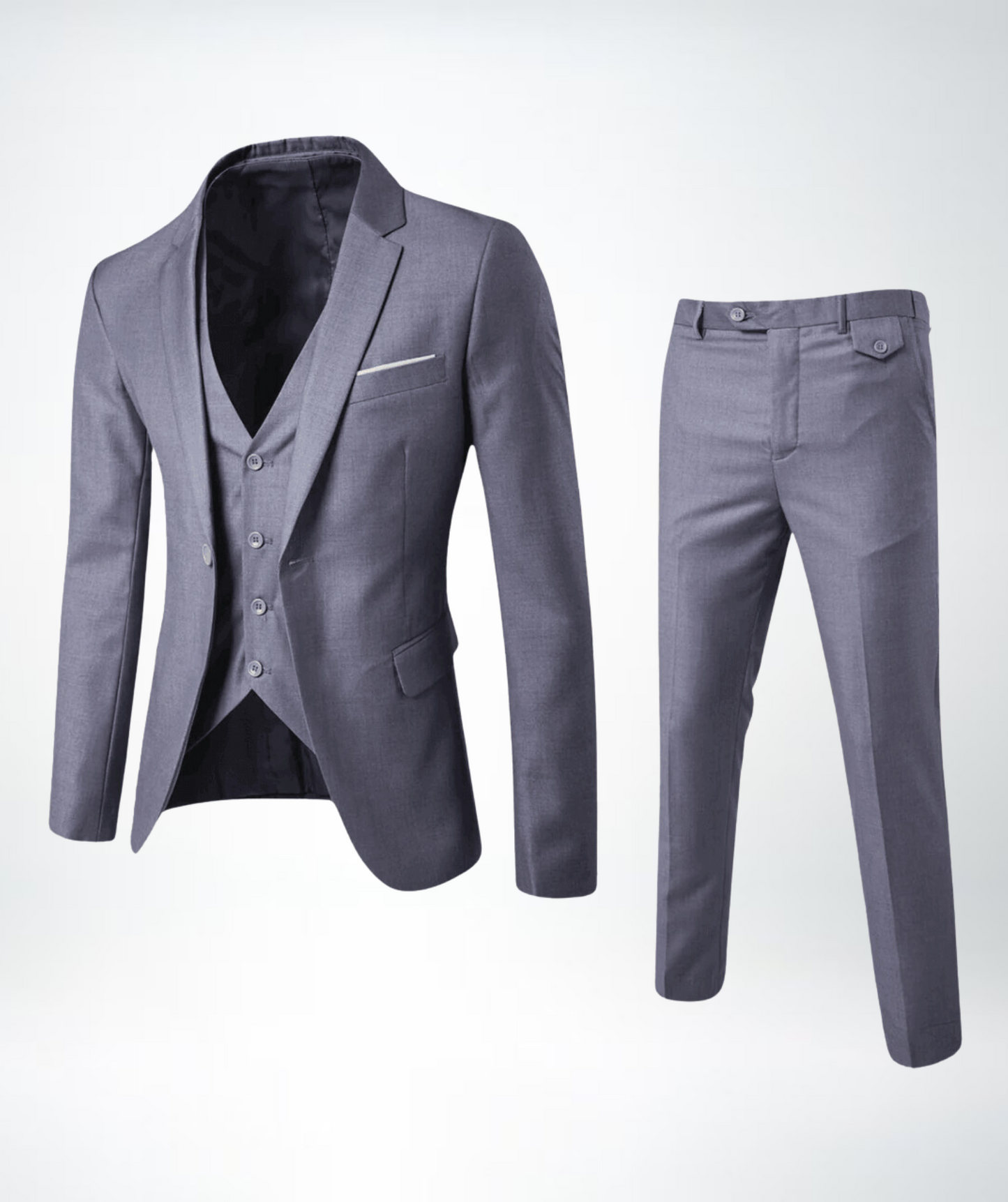 Herenpak Driedelig Slim Fit met Gilet en Pantalon