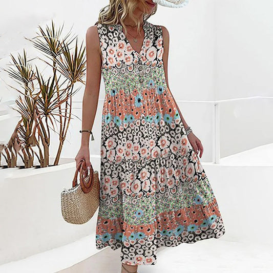 Bloemenjurk V-hals Zomerjurk Femme - StudioMarella