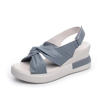 Lederen Sandalen Sleehakken Echt Leder Bruin