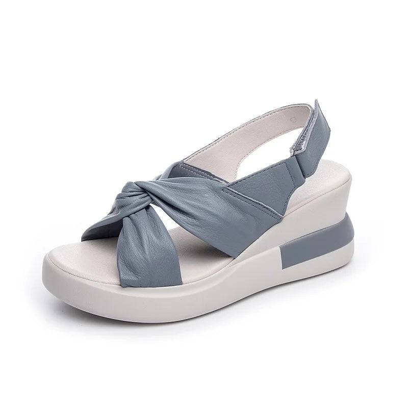 Lederen Sandalen Sleehakken Echt Leder Bruin