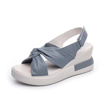 Lederen Sandalen Sleehakken Echt Leder Bruin