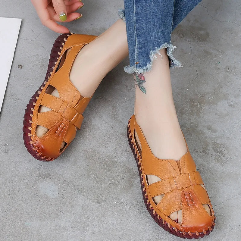 Zomerse Lederen Sandalen Riviera Stijl