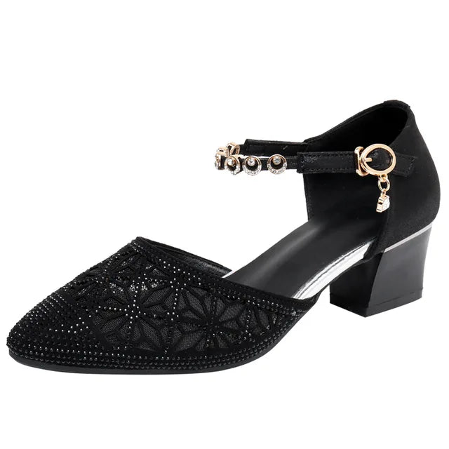 Puntige Neus Sandalen met Steentjes voor Vrouw - StudioMarella