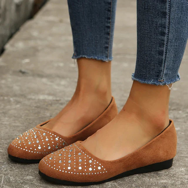 Kristallen Loafers voor Dames Lichtgewicht Elegant