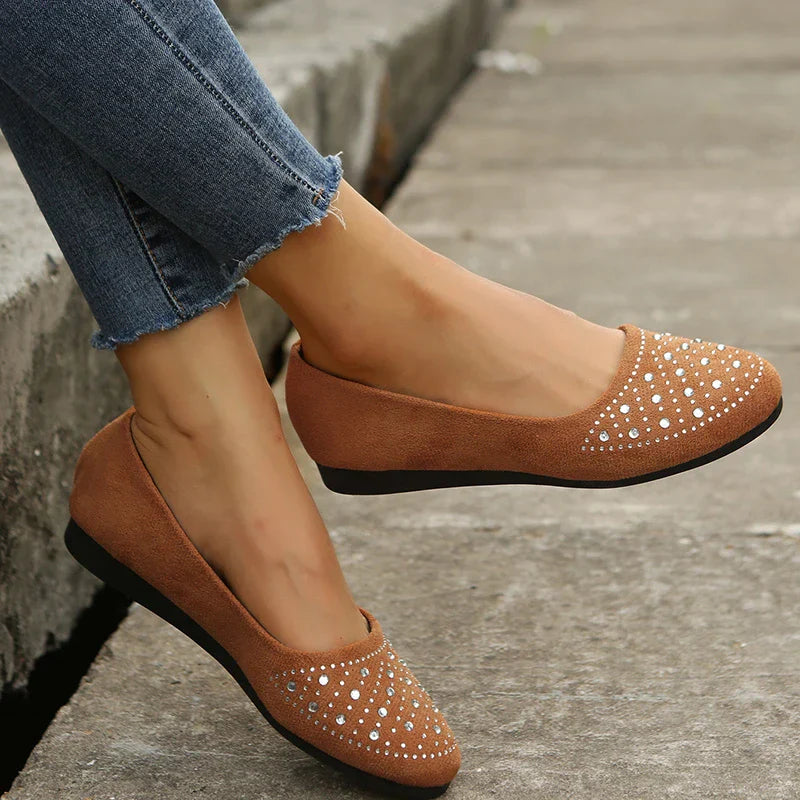 Kristallen Loafers voor Dames Lichtgewicht Elegant
