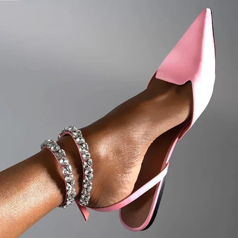 Kristal Plat Hak Sandalen voor Vrouw - StudioMarella