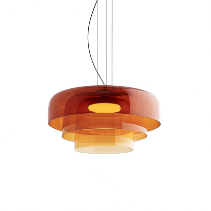 Glazen hanglamp Ø42 cm gelaagd glas groen eettafel keuken modern design sfeerverlichting