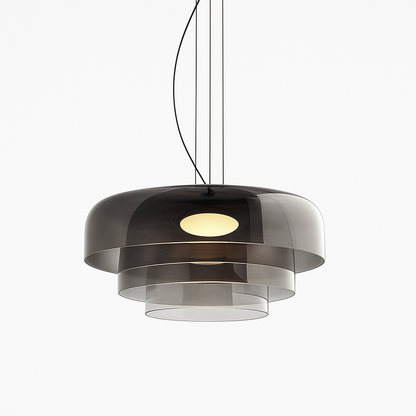 Glazen hanglamp Ø42 cm gelaagd glas groen eettafel keuken modern design sfeerverlichting