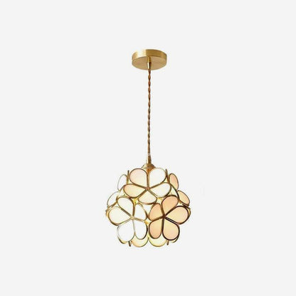 Glazen Bloembladlamp Hanglamp Messing Fitting Handgeblazen Glas Ø20cm Vijf Kleuren E26/E27 Pendelverlichting