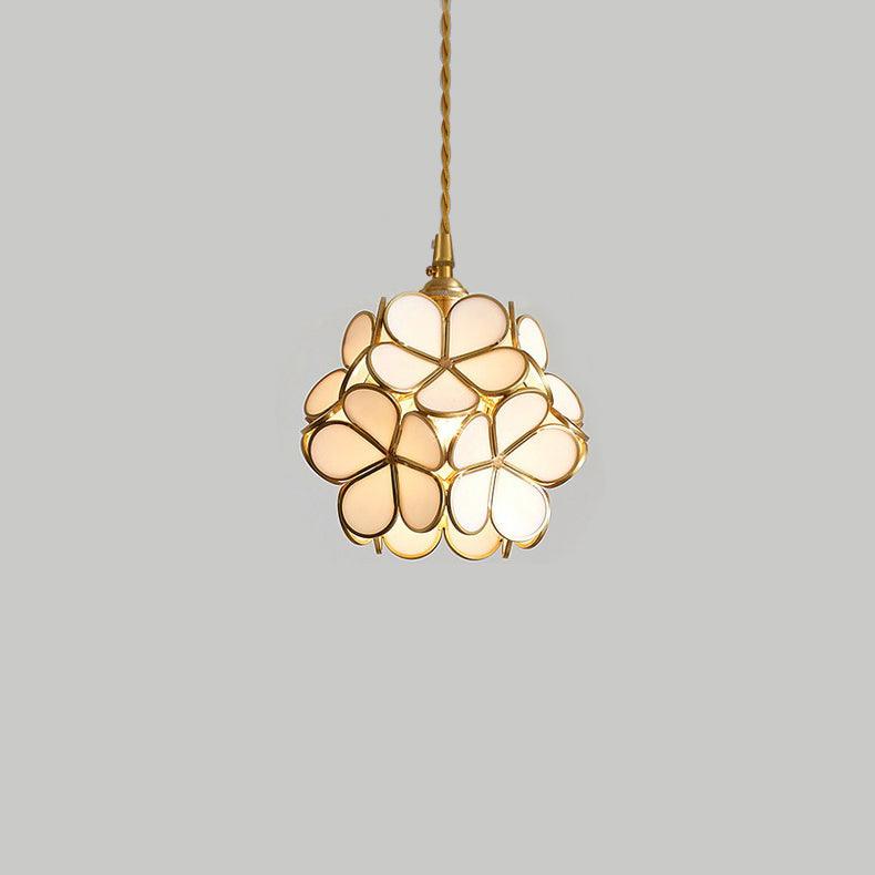Glazen Bloembladlamp Hanglamp Messing Fitting Handgeblazen Glas Ø20cm Vijf Kleuren E26/E27 Pendelverlichting