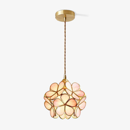 Glazen Bloembladlamp Hanglamp Messing Fitting Handgeblazen Glas Ø20cm Vijf Kleuren E26/E27 Pendelverlichting