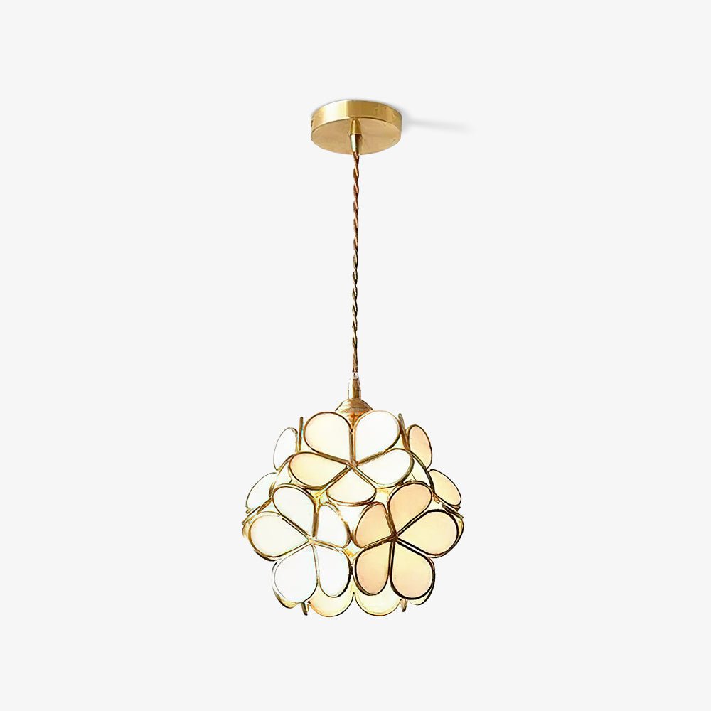 Glazen Bloembladlamp Hanglamp Messing Fitting Handgeblazen Glas Ø20cm Vijf Kleuren E26/E27 Pendelverlichting