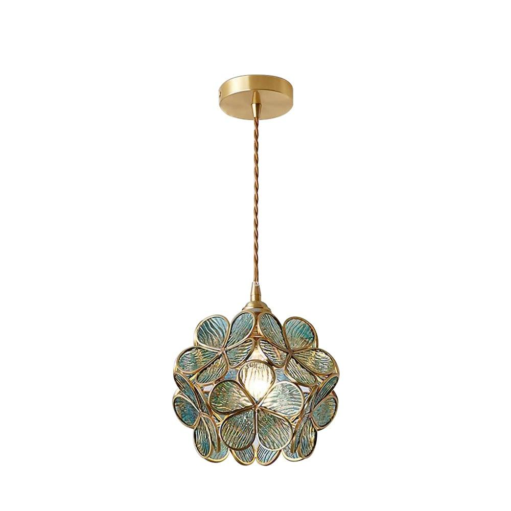 Glazen Bloembladlamp Hanglamp Messing Fitting Handgeblazen Glas Ø20cm Vijf Kleuren E26/E27 Pendelverlichting